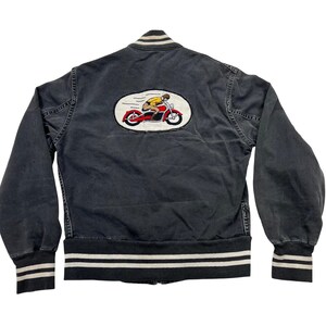 VTG 50s Turner Togs Canvas S Bomber Jacket 40s Motorcycle Club Patch Talon USA