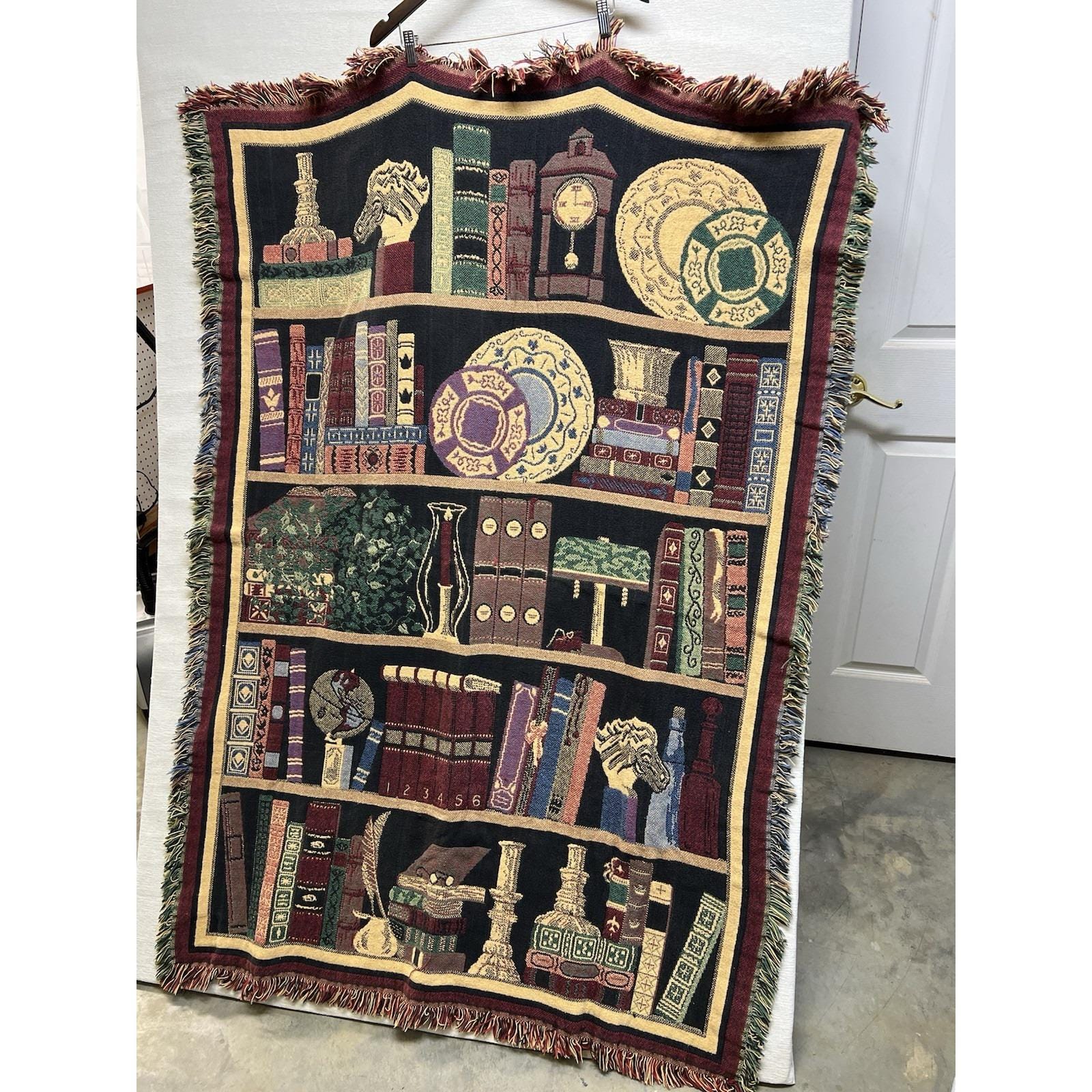 Goodwin Weavers vintage ブランケット ラグ USA製 Goodwin Weavers Floral Afghan Throw Blanket Fringed