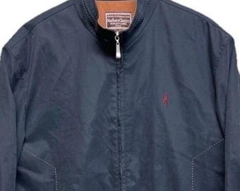 Giacca bomber Harrington da uomo Marlboro Classics con zip intera, taglia XXL, con logo ricamato.