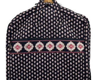 Pokrowiec na ubrania Vera Bradley, klasyczna czarna pikowana bawełna, sukienka VTG Y2K, wyprodukowana w USA