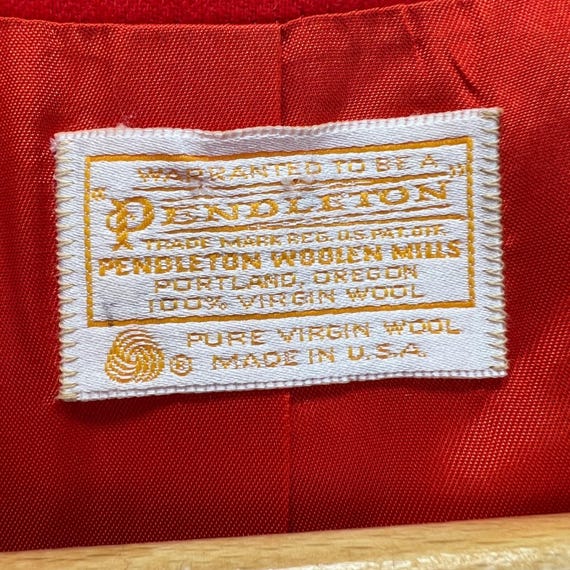 MCM Pendleton Red Wool Button Down Cropped Jacket… - image 2