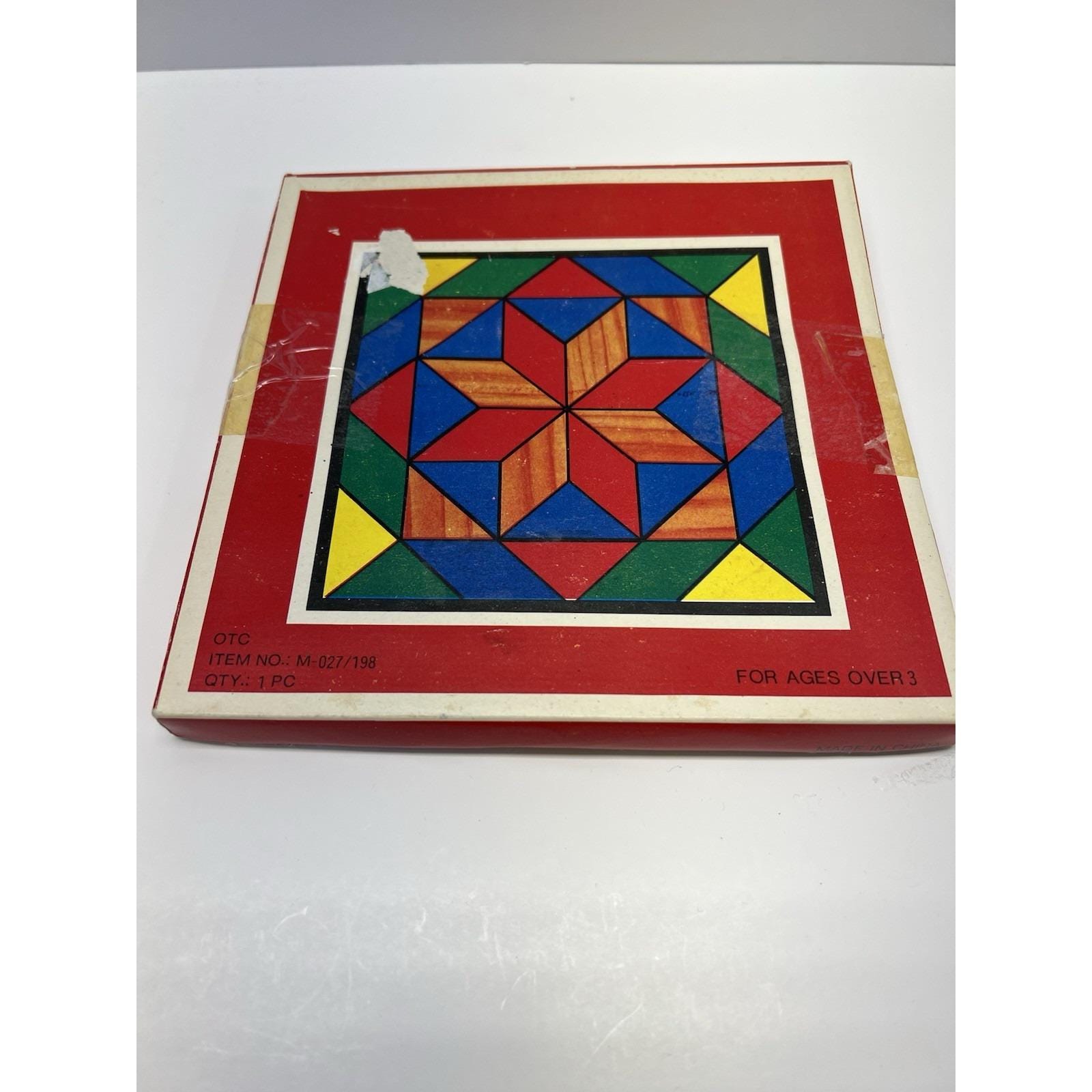 ４boxes detoxDETSsss Vintage 1960s Wooden Tiles Original Box Mosaic Four Quilt Stars