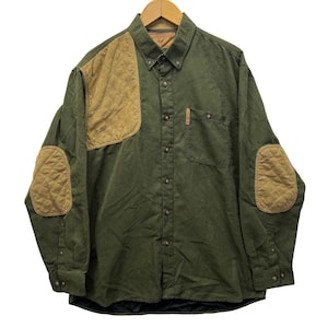 Camisa de tiro North River Outfitters para hombre, talla L, color verde, acolchada, con parches en los hombros y los codos.
