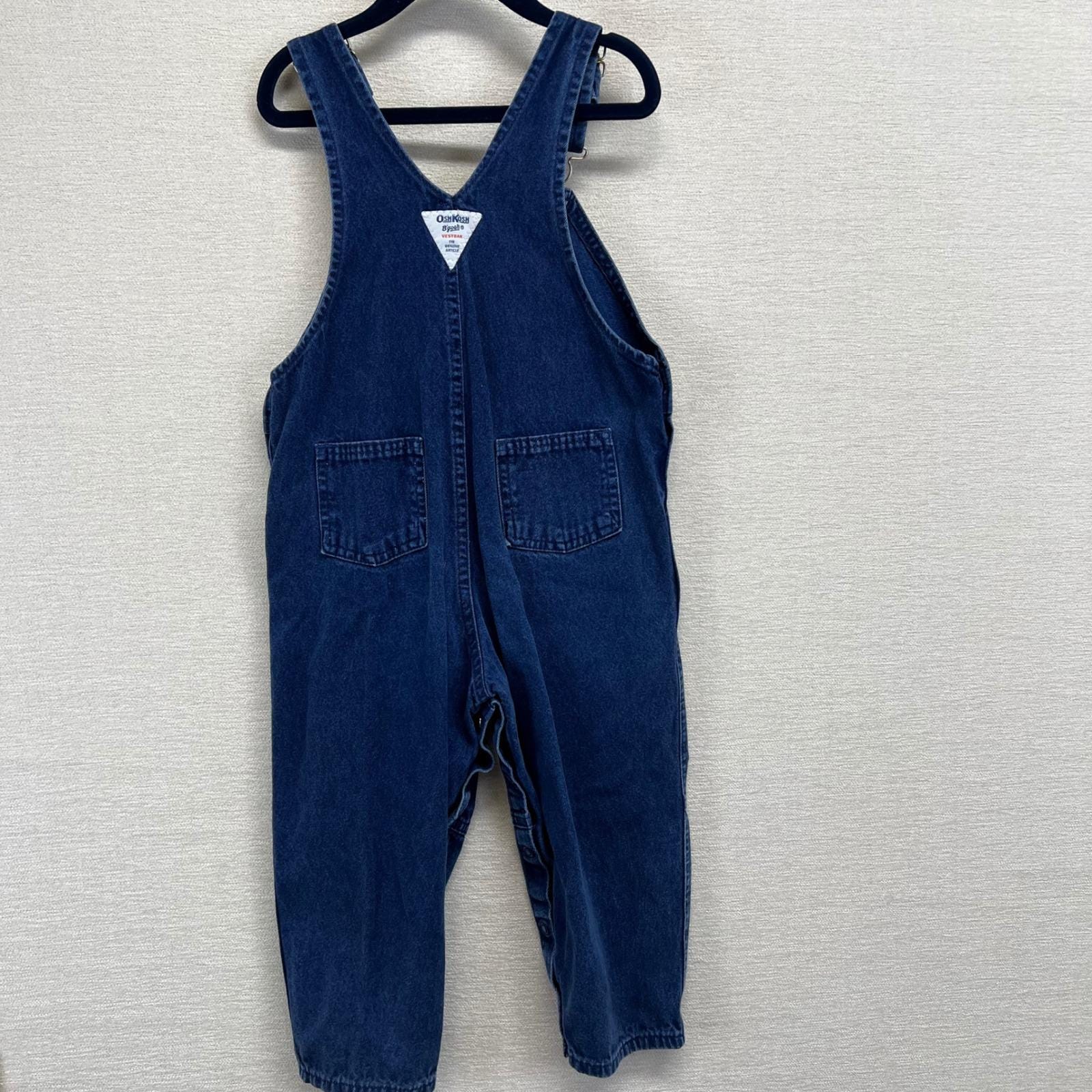 VTG 90s Oshkosh B'gosh Kids 4T Denim Overalls Embroidered Cars