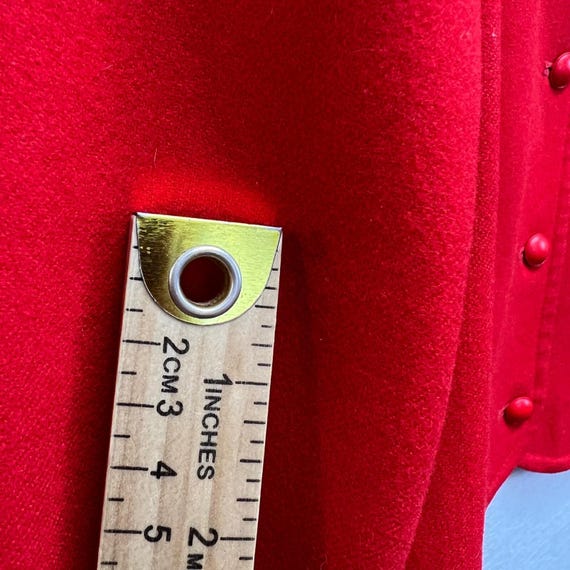 MCM Pendleton Red Wool Button Down Cropped Jacket… - image 11