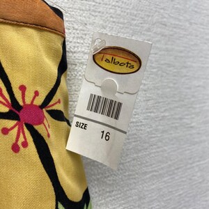 Talbots Floral Midi Skirt Womens 16 Black Pink Tropical Hibiscus Tencel A-Line image 10