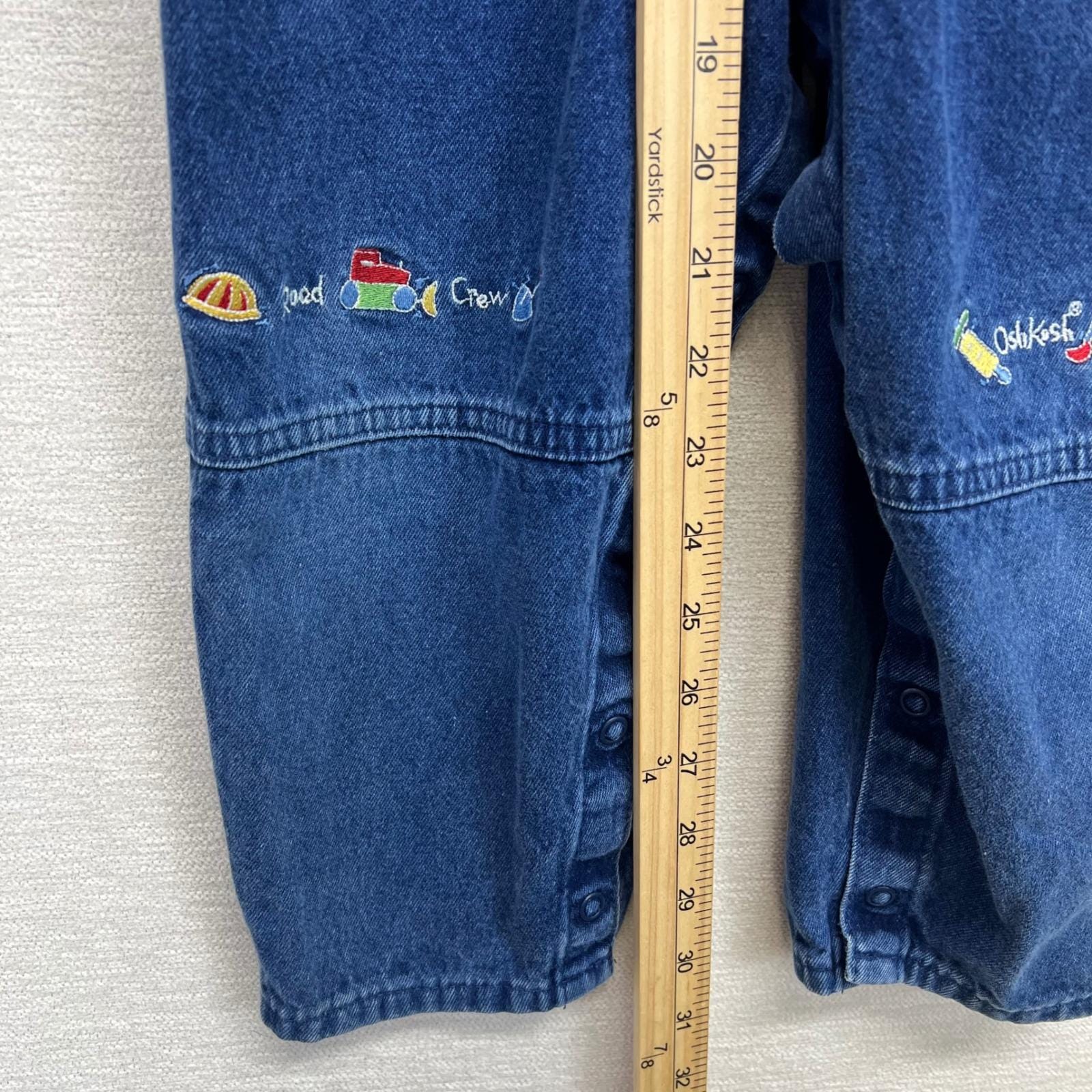 VTG 90s Oshkosh B'gosh Kids 4T Denim Overalls Embroidered Cars