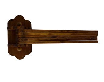 Holz Wand Montiert Trocknen Display Wäsche Wäsche 5 Arm Braun Vintage Swing Arm