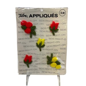 Talon Appliques Vintage Sew On Floral Embellishment Embroidered 70s NOS