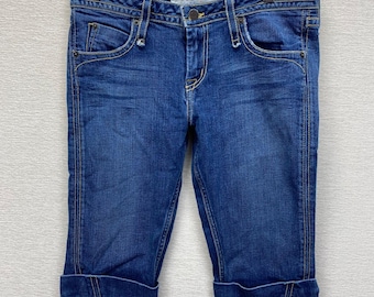 Pantalones cortos tipo bermuda Hudson Palermo para mujer, talla 29 (31), mezclilla azul, con dobladillo, lavado medio, fabricados en EE. UU.