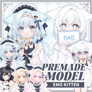 Emo kitten VTuber Live2D Model | Ready-to-Use Avatar