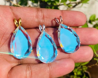 Ciondolo Angel Aura in quarzo, ciondolo in argento sterling 925, ciondolo in argento fatto a mano, ciondolo di design a goccia con angelo e quarzo Aura