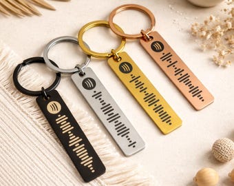 Personalized Spotify Code Keyring: Engraved Music Gift Stainless Steel