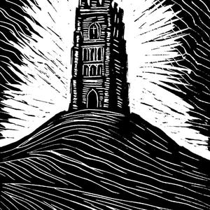 Glastonbury Tor Linocut