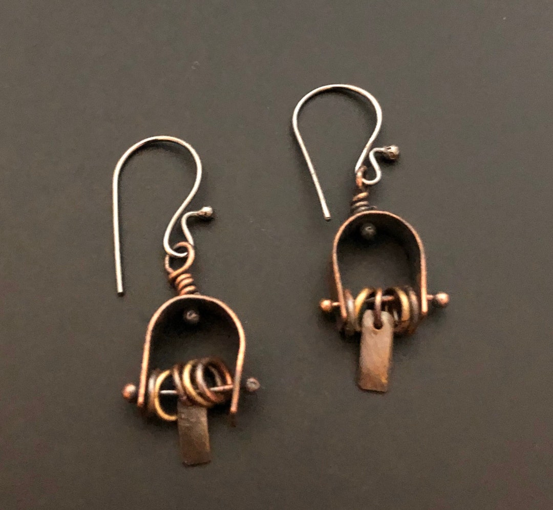 Copper/silver Horseshoe Earrings Etsy UK