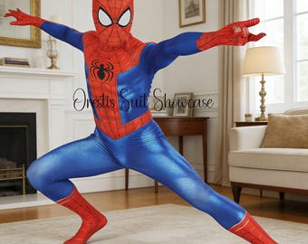 Custom Peter B. Parker Spider-Suit — Red and Blue Color-Block—Kids' and Adult Sizes