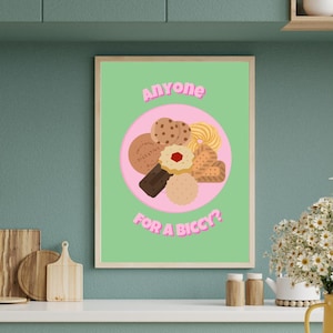 Biscuit Kitchen Print: Retro Bold Colorful Wall Art
