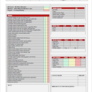 Vehicle Service Report Template: Mechanic Auto Repair Checklist (PDF & Editable)