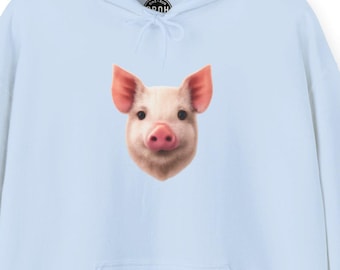 Schwein Gesicht Bauernhof Hoodie, Schwein Hoodie, Bauernhof Tier Pullover, Land Lässige Bekleidung