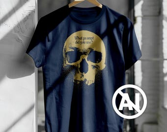 Anti-Ai Oversized T-Shirt with a Skull Design, Unisex | 100% Organic Cotton