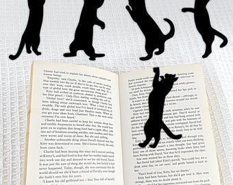 Hängendes schwarze Katzen Lesezeichen Clip,Lese Geschenk,süß, wunderliche Katzen Liebhaber Geschenk Einzigartige Lese Accessoire,Katze Bücherwurm, neugierig Kletterer
