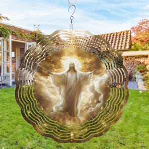 3D Metal Wind Spinner: Stained Glass Style Garden Art