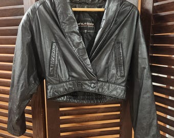 Chaqueta corta de cuero Wilsons estilo años 80 2BB