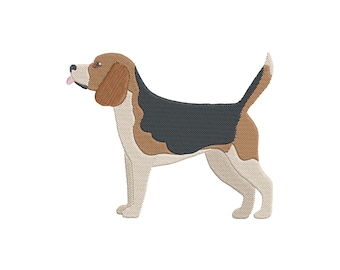 ビーグル犬の刺繍デザイン 動物の刺繍アート 4x4 フープサイズ 即時