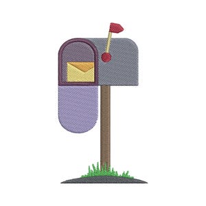 Opened Mailbox with Letter Embroidery Design: Home Machine Pattern