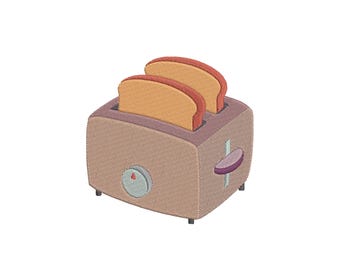 Toaster with Bread Embroidery Design: Kitchen Tools Pattern (Instant Download)