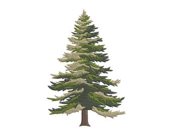 Evergreen Fir Tree Embroidery Design Firstno: Nature Trees Machine Pattern