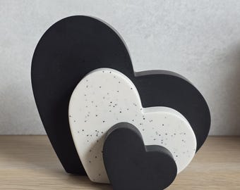 Monochrome Heart Ornaments | Mix and Match Colour Options | Set of 3 Hearts