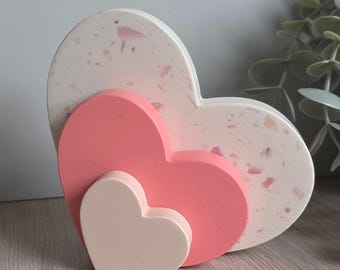 Pink Heart Ornaments | Mix and Match Colour Options | Set of 3 Hearts