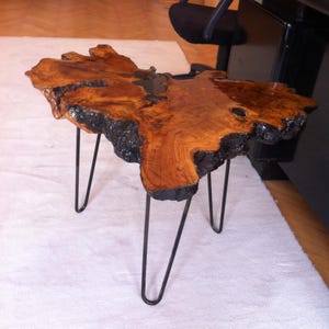 Rustic Coffee Table Live Edge Exotic Olive Wood,Epoxy Resin Covered/Metal Legs Unique Coffee Table,Solid Wood Rustic Farmhouse Coffee Table