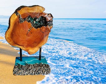 Olive Wood Root Sculpture: Handmade Abstract Wall Art