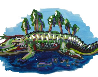 Alligator Color (Print 17"x11")