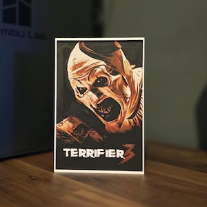 Pôster impresso em 3D do Terrifier 3 | Peça de exibição