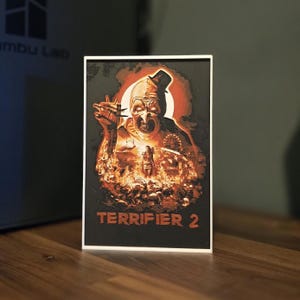 Pôster impresso em 3D do Terrifier 2 | Peça de exibição