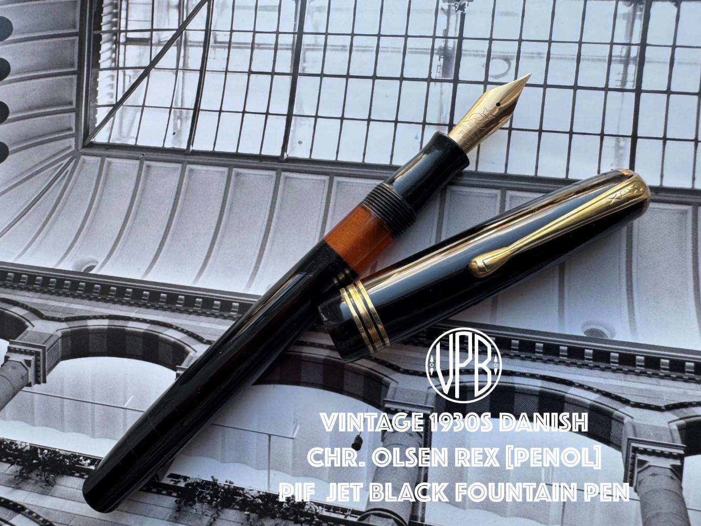 Stylo plume OLD CHAP Grand Prix celluloid marbrée 1940's