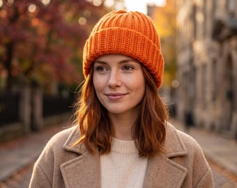 Patrón de gorro de ganchillo, gorro de invierno acanalado en PDF, tutorial de gorro holgado, proyecto de accesorio hecho a mano