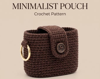 Patrón de bolso de ganchillo, bolso marrón en PDF, tutorial de cierre de bolso, proyecto de accesorio hecho a mano