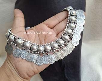 Indian Necklace For Women & Girls Oxidized Silver And Black Jewellery