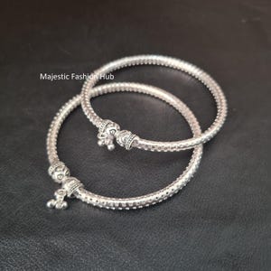 Silver Plated Kada Payal Toe Anklet Indian Traditional Ethnic Anklet For Her