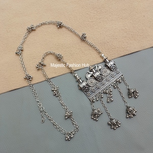 Oxidized Silver Ghungroo Necklace Indian Silver Look Jewellery