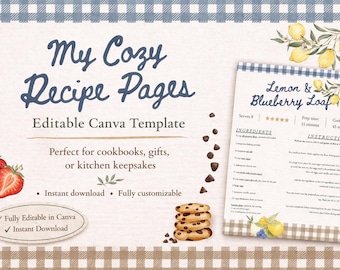 Bearbeitbare Rezeptvorlage Canva