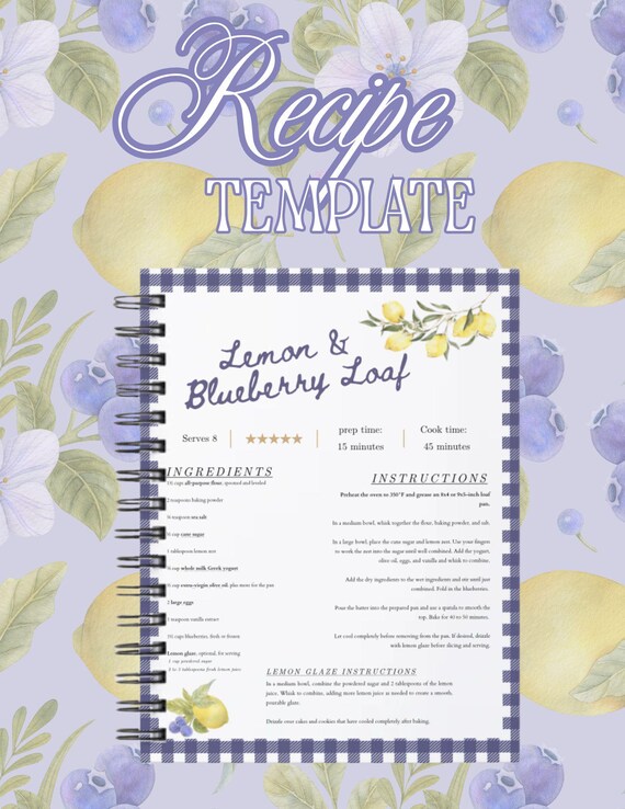 Canva Template - Recipe Page
