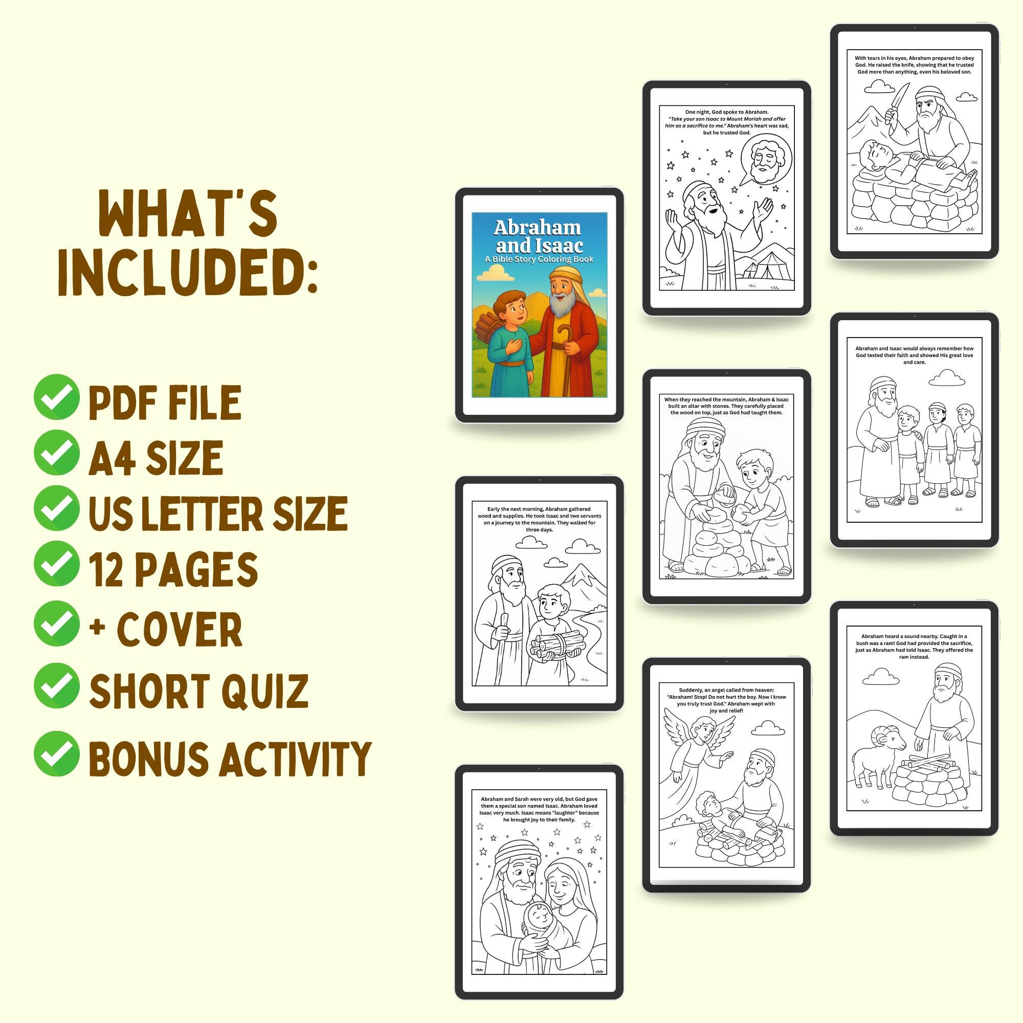 Abraham and Isaac Bible Story Coloring Book - Family Devotion ...