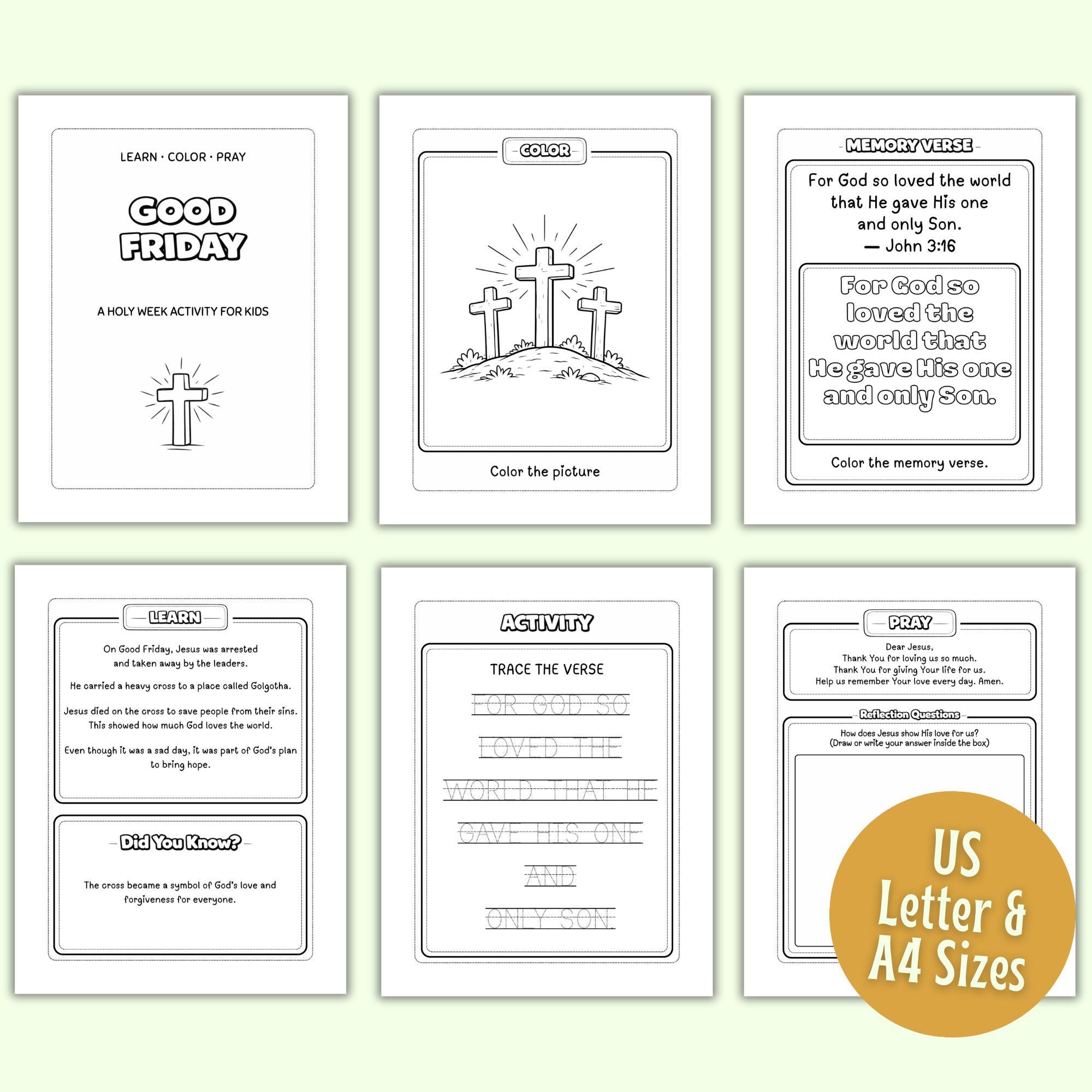 Holy Week Printable Bundle for Kids | Easter Bible Activities ...