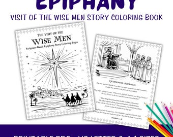 Epiphany Coloring Book for Kids, Wise Men Story, Matthew 2:1-12 Christian Homeschool Printable