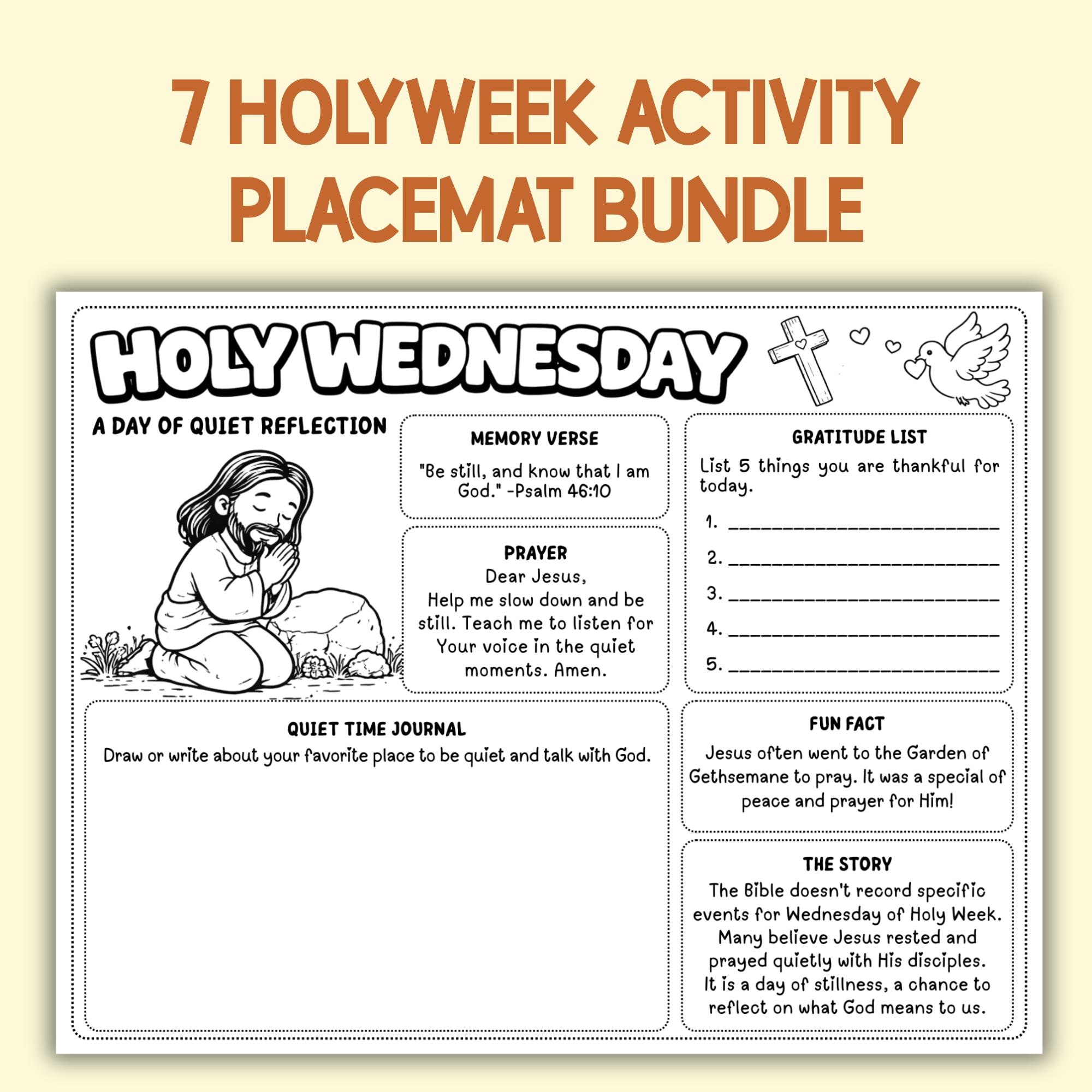 7 Holy Week Worksheets for Kids | Palm Sunday to Black Saturday ...